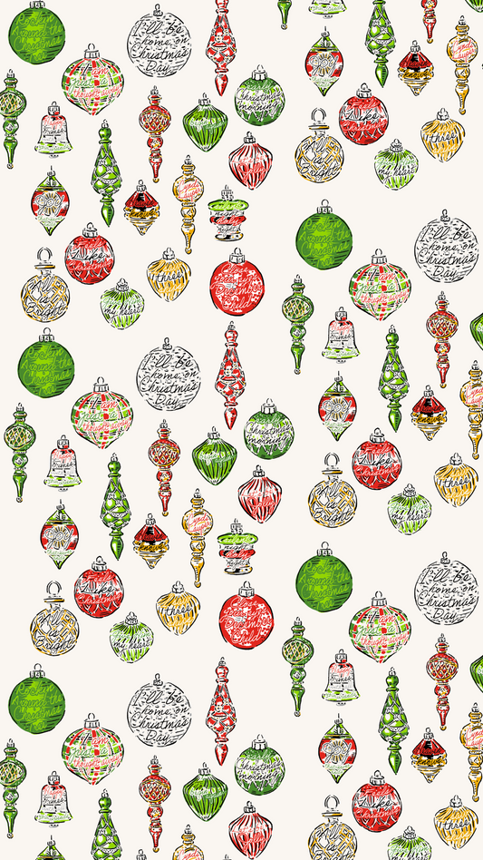 Holiday Ornaments Phone Wallpaper